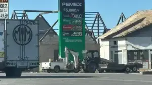 Gasolinera en Chihuahua mostrando precios bajos del diésel tras acuerdos nacionales de combustible
