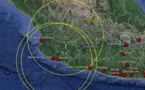 Mapa sísmico de México con epicentro frente a la costa de Jalisco